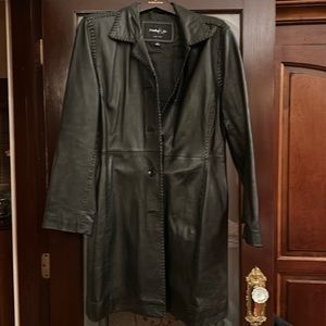 Black leather coat